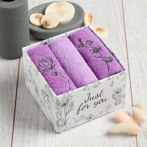 Махровые салфетки «Этель» Just for you, 30×30 см - 3 шт., хлопок 100%
