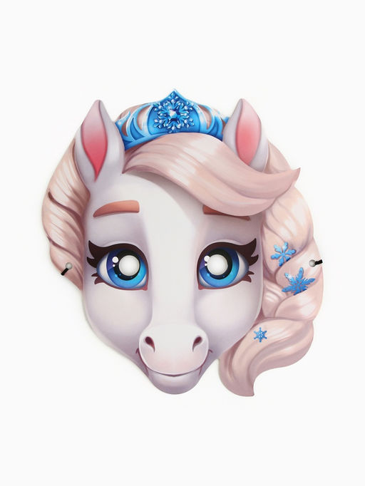 Цена за 5 шт. Маска карнавальная новогодняя Лошадка принцесса