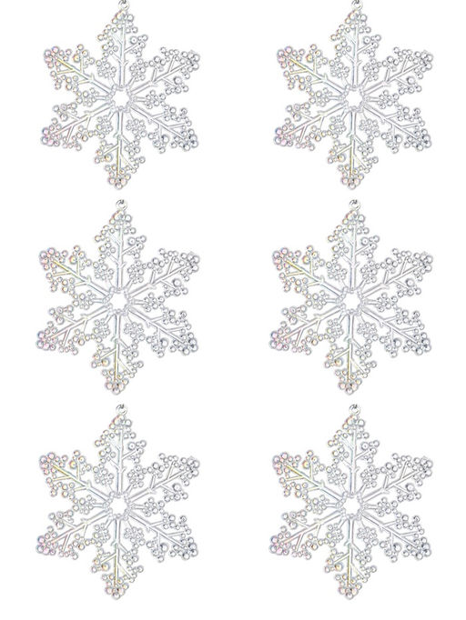 Ёлочная игрушка 6 шт. Зимнее волшебство. Созвездие пластик, снежинка, 12 см  фото 8