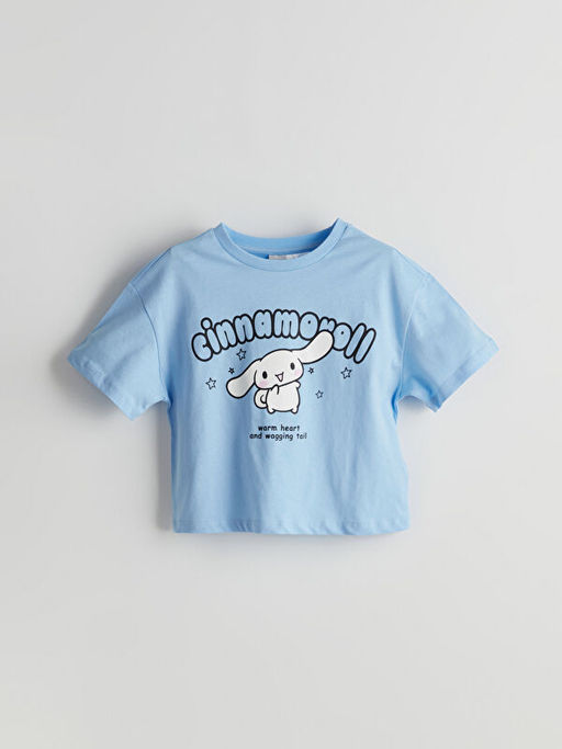 Bisiklet Yaka Cinnamoroll Bask?l? K?z ?ocuk Ti??rt