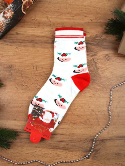 Носки р. 35-40 Новый год / L827 /уп 10/300/ ОДНА ПАРА/ МАРКА - Галеонтрейд фото 4