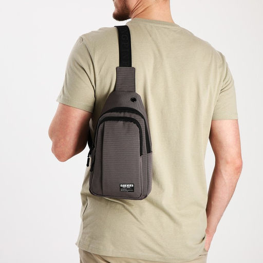 Сумка слинг мужская из текстиля, отверстие для наушников, цвет серый - Simaland фото 6