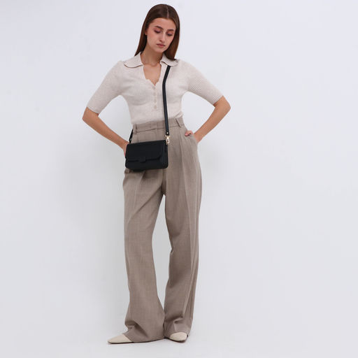 Сумка женская мессенджер на магните, 20×7×12 см, чёрная