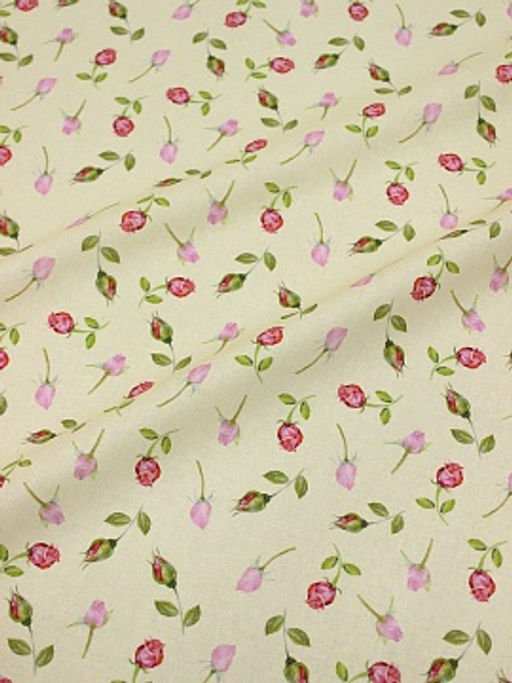 Поплин Премиум (Digital) Изящные розочки цв.светло-пшеничный, ш.1.45м, хл-100%, 130гр/м.кв