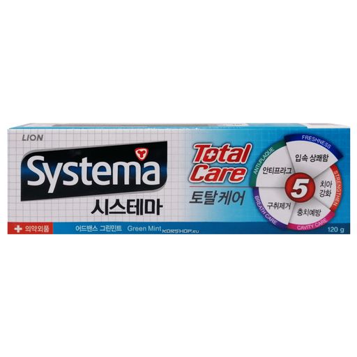 Зубная паста Комплексный уход со вкусом мяты Systema Total Care, Корея, 120 г Акция