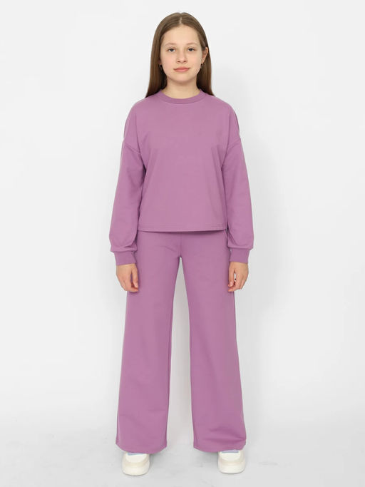 CRB wear/CWJG 90198-44 Костюм для девочки (джемпер, брюки),фиолетовый/Ex.Cherubino  фото 2