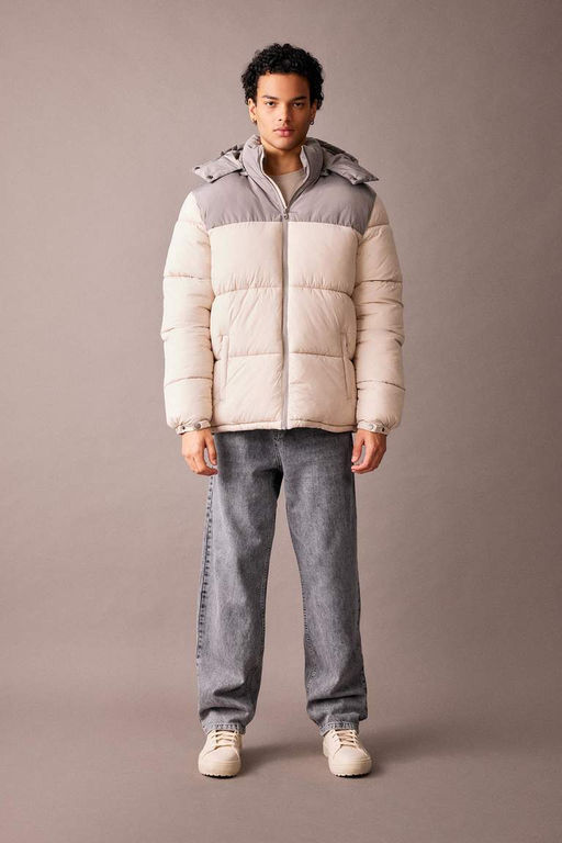 Водоотталкивающее пальто стандартного кроя с капюшоном на флисовой подкладке - Defacto фото 2