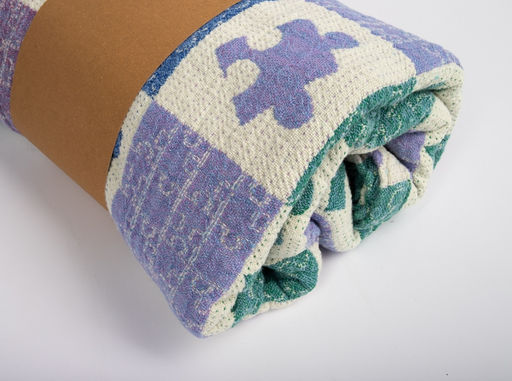 23С86-ШР/у./рул. 110*170 Плед Пазл цв. 25 рис. 145 зеленый - Текс-дизайн фото 4