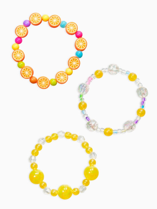 Браслеты детские «Выбражулька. Фрукты», набор 3 шт. цветной, желтый
