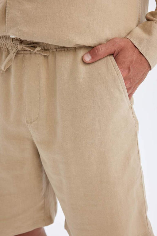 Шорты-бермуды из смесового льна Relax Fit - Defacto фото 5