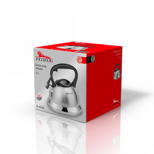 Чайник из нержавеющей стали Zeidan 3л, со свистком, 3-x слойное капсулированное индукционное дно, курковый механизм, комбинированная полировка корпуса, фиксированная комбинированная ручка (Китай) Подходит для всех видов плит, включая индукционную! - Домашняя мода фото 2