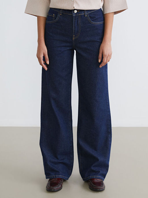 Wideleg Kad?n Jean Pantolon