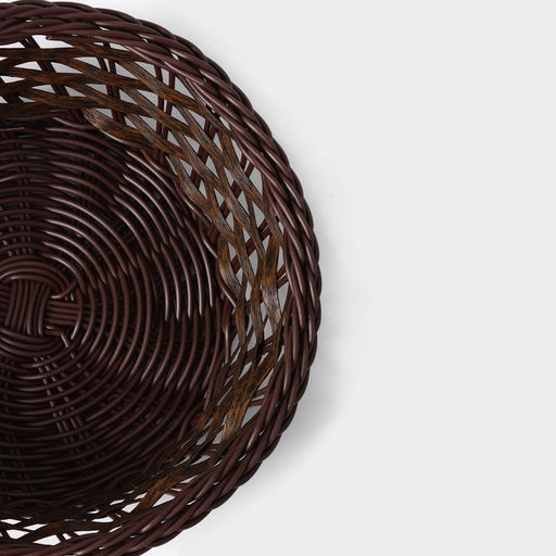 Корзинка для хлеба и фруктов Доляна Древо, 21216.5 см, пластик, плетёная, коричневая фото 4