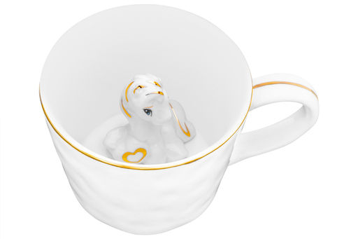 Кружка 300 мл 14*10*7,5 см Лошадь белая с золотом, фарфор - Elan gallery фото 5
