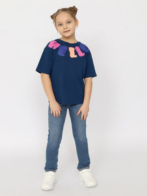 CRB wear/CSKG 63762-41-395 Футболка для девочки,темно-синий/Ex.Cherubino  фото 2