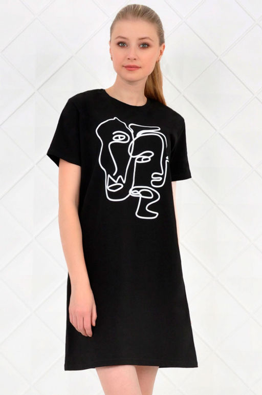 Арт. 9353 Туника женская 44-52 (5 шт) Цвет:черный