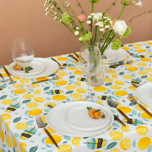 Скатерть Этель Лимонад 149х180 см, 80% хл, 20% пэ, сатин 110 г/м2  фото 3