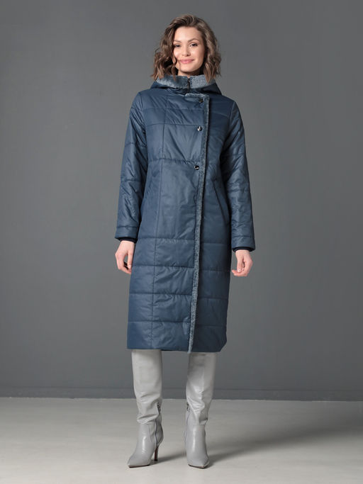 25315 Пальто дем. синий - Dizzyway фото 2