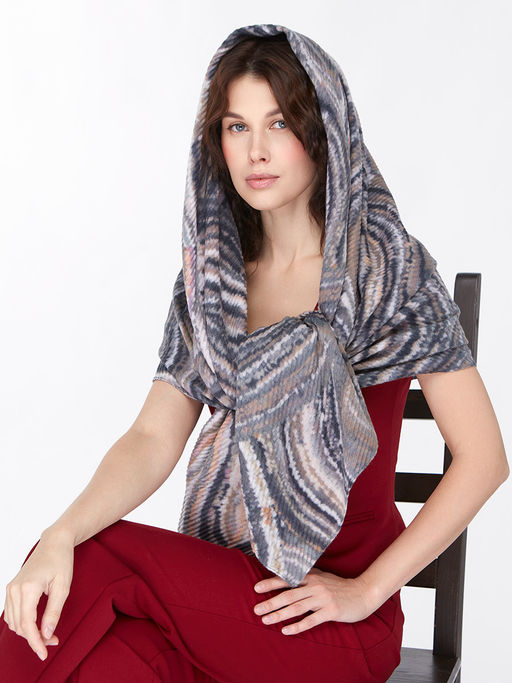 Большой, мягкий, тонкий и очень нежный двусторонний палантин с рисунком - Tantino фото 13