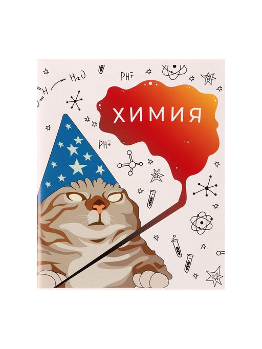 Тетрадь предметная Животные мемы 36 листов в клетку Химия,со справочным материалом, обложка мелованная бумага, блок №2 (серые листы) - Calligrata фото 8