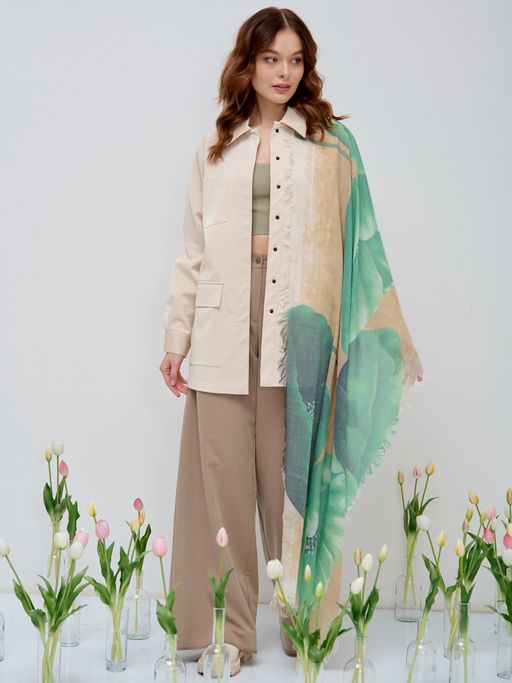 Большой, красивый палантин. Рисунок на полотно наносится вручную - Tantino фото 3