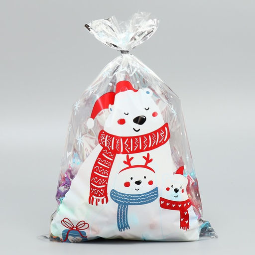 Цена за 20 шт. Пакет подарочный новогодний пластиковый «Тепла и уюта», 20×30 см