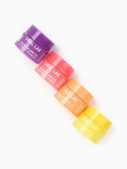 Бальзамы для губ, набор 4 шт. × 3 г, URAL LAB