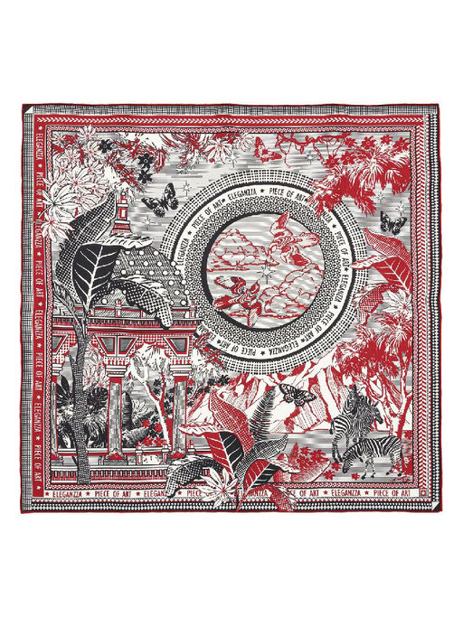 Платок жен. шелк 90х90 E04-8376-07 - Eleganzza фото 4