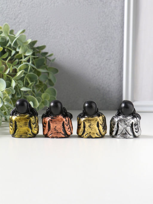 Сувенир полистоун "Хотей - не слышу, не вижу, не скажу" набор 4 шт 4,2х3,5х5,5 см