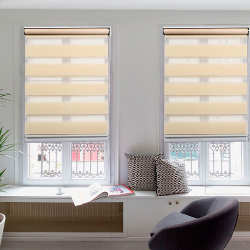 Штора рулонная День-Ночь, 120180 см (с учётом креплений 3,5 см), цвет бежевый - Simaland фото 2