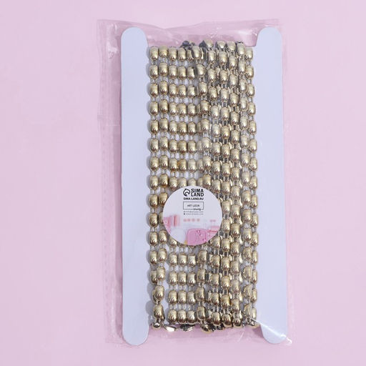 Тесьма металлизированная «Прямоугольник», 8×5 мм, 4.5 ± 0.5 м, цвет золотой