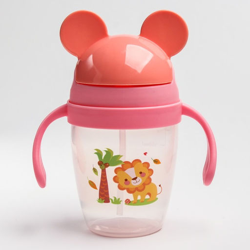 Поильник с силиконовой трубочкой 200 мл., с ручками, цвет МИКС - Simaland фото 5