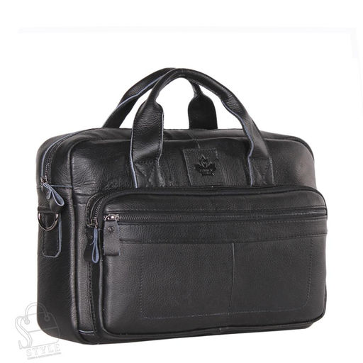 Портфель мужской кожаный 11018Z black Zinimsk