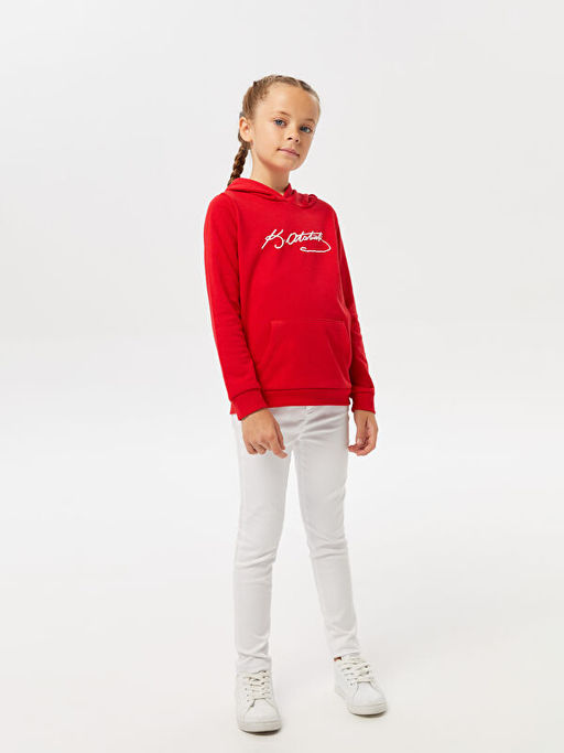 Kap??onlu Atat?rk ?mza Bask?l? Uzun Kollu K?z ?ocuk Sweatshirt - Waikiki фото 3