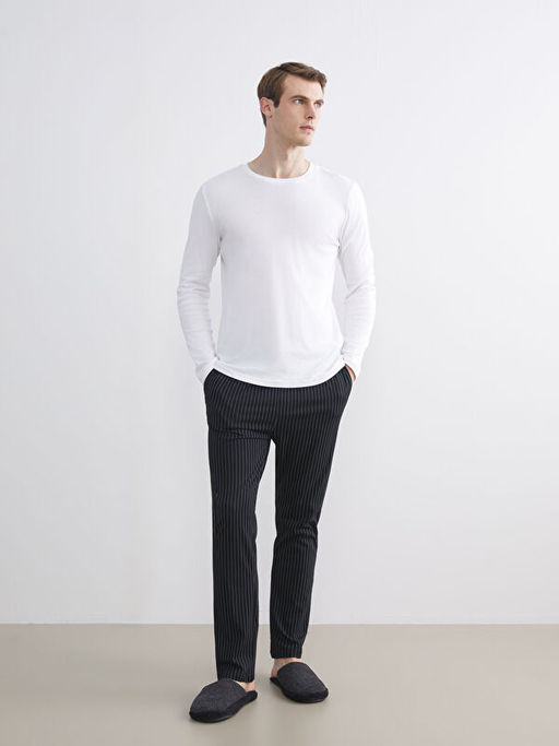 Standart Kal?p ?izgili Erkek Pijama Alt?