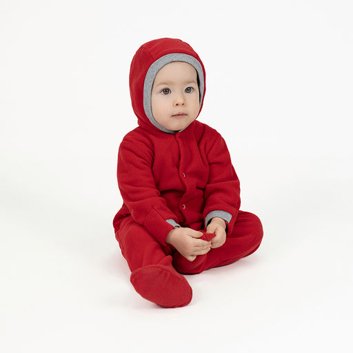 Комбинезон ясельный флисовый красный