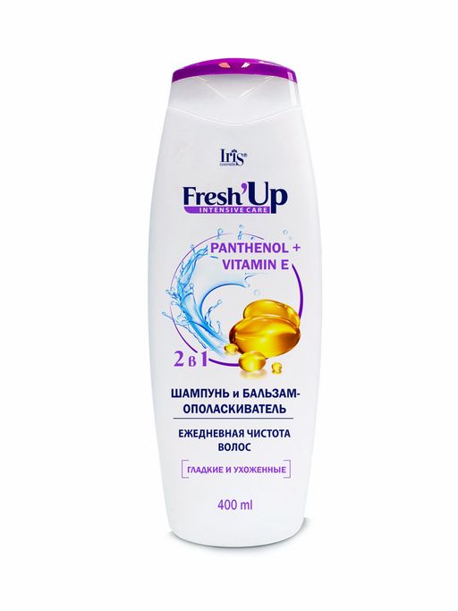 БелорэкБР FreshUp 2 в 1 Panthenol+Vitamin E Шампунь+бальзам-ополаскиватель ежедневная чистота волос, 400 м
