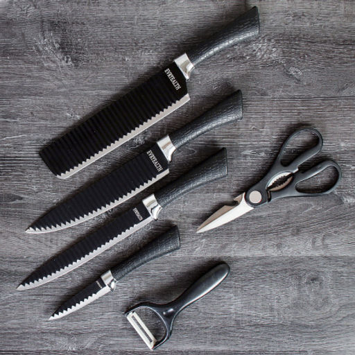 Набор кухонных ножей 6 предметов в магнитной коробке / WD-100 /уп 30/ножницы и овощечистка в комплекте - ГалеонТрейд фото 3