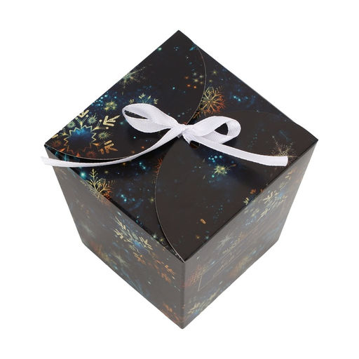 Цена за 5 шт. Бонбоньерка новогодняя, подарочная упаковка «Снежинки в темноте», 7.5×8×7.5 см
