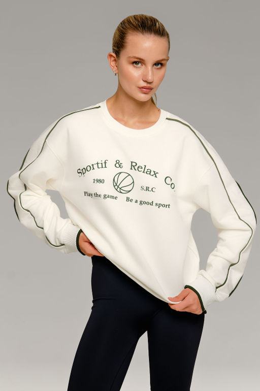 Арт. 15121 Свитшот женский 42-50 (5 шт) Цвет:молочный - Калинка фото 2