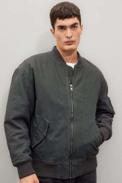 Oversize Genis Kal?p Bomber Mont Ceket Kolej Yaka Fermuarl? Cepli Pamuklu Mevsimlik Y?kamal? Soluk Efektli