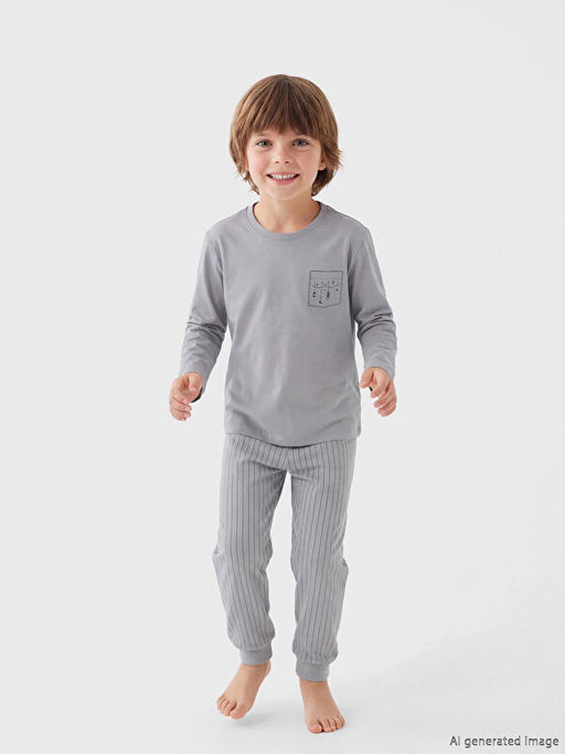 Bisiklet Yaka Erkek ?ocuk Pijama Tak?m