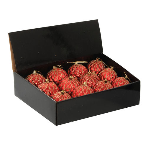 Набор из 12шт Украшение новогоднее Шар "Золотая сетка", D10 см, L43 W33 H10 см