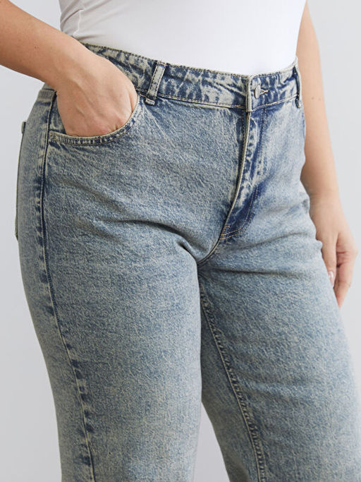 B?y?k Beden Straight Fit Kad?n Jean Pantolon