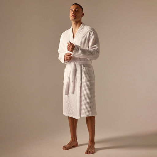 Халат вафельный мужской SL HOME: Boho «Блан де Блан», размер M, хлопок 100%, белый
