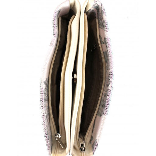 Сумка женская натуральная кожа ADEL-72 (отделка - ИСК/КОЖА), 3отд, плечевой ремень, бежевый 263995 - Adelia фото 3