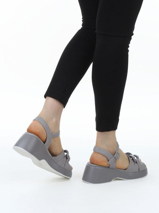 08-XL693-9 GRAY Босоножки женские (натуральная кожа)