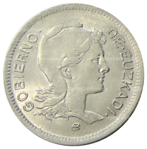 Монета 1 песета 1937 года Испания (Эускади)