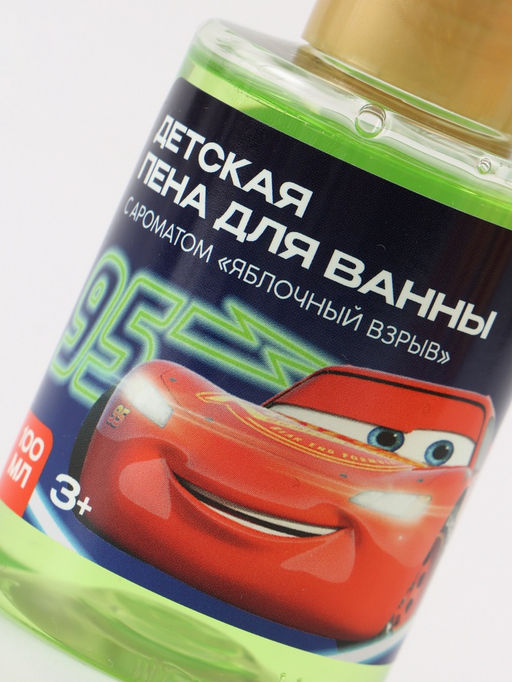 Цена за 2 шт. Детская пена для ванны, аромат яблочный взрыв, 100 мл, Машинка