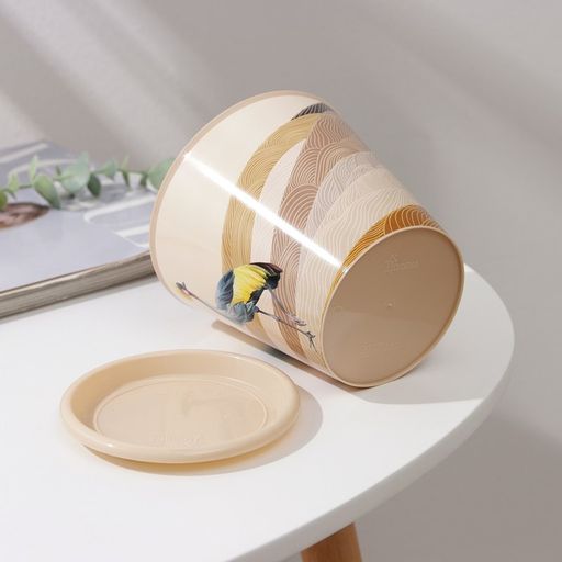 Цена за 2 шт. Горшок для цветов Доляна «Каракум», 800 мл, цвет бежевый